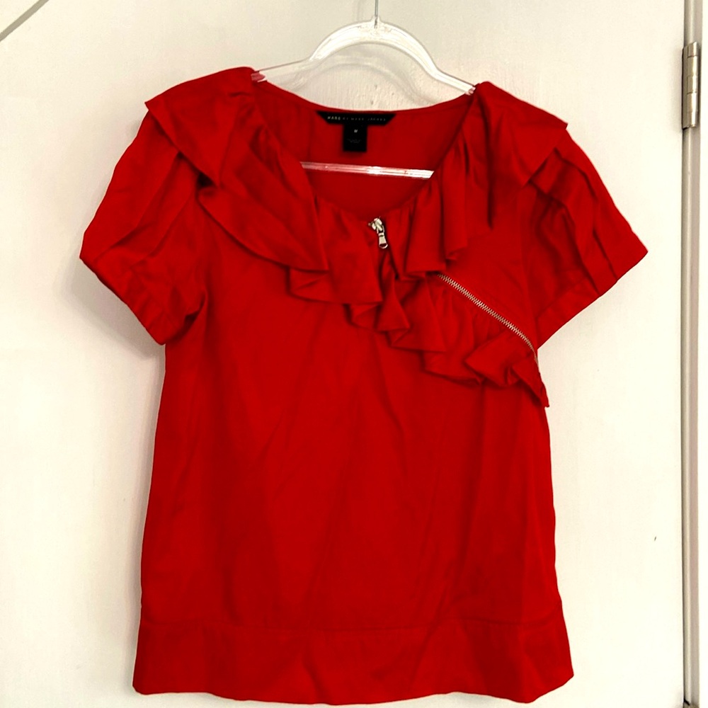 Marc by Marc Jacobs silk short sleeve blouse - size M